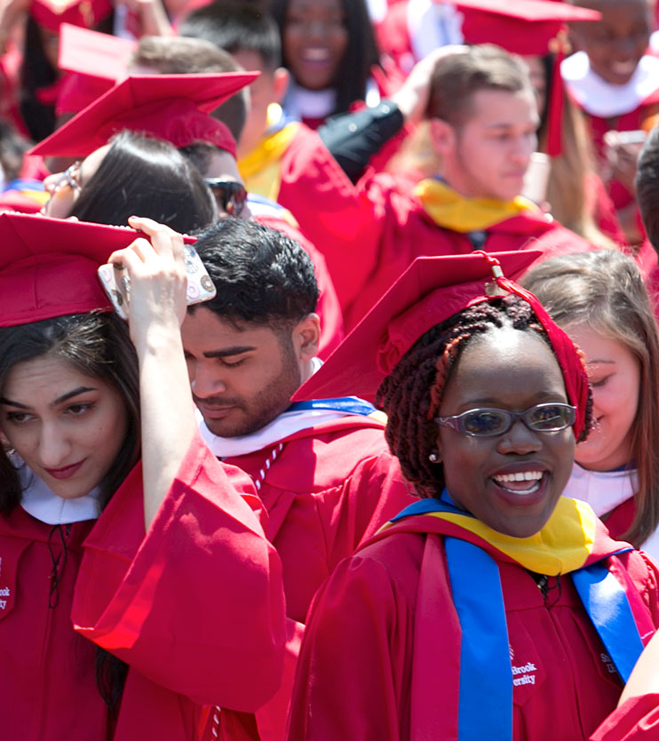 students in cap and gown