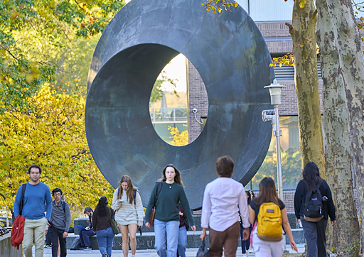 Student walking from behind