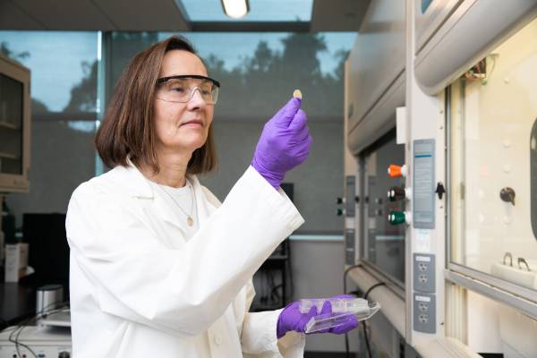 Esther Takeuchi in her lab
